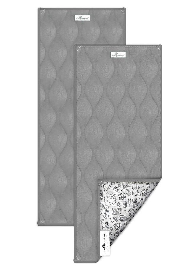 Paw Inspired Guinea Pig Cage Liners | Washable Fleece Bedding with Waterproof Bottom | Super Absorbent Pee Pad or Pet Bed Mat for Guinea Pigs, Ferrets, Rabbits, Hamsters, Small Animals (C&C 2x1, Gray) - Image 1